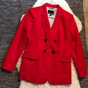 Stunning red double breasted blazer sz 8 petite